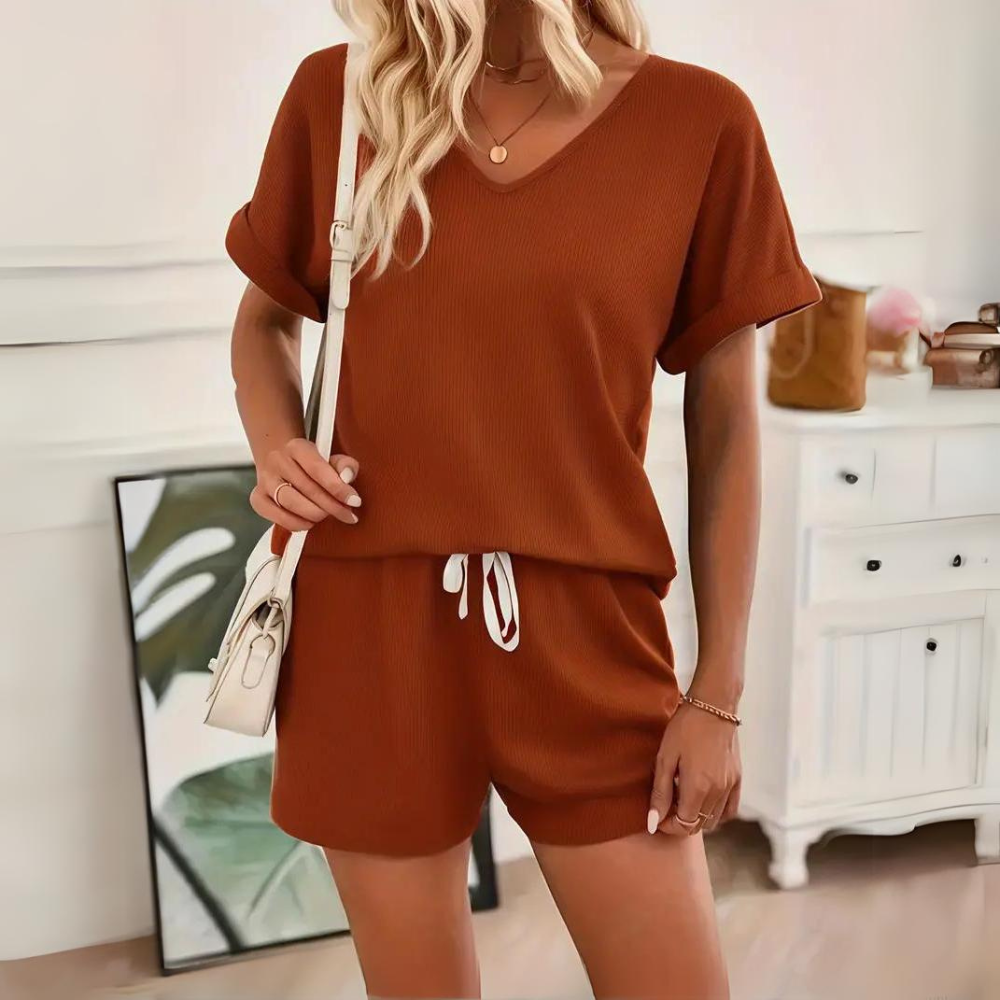 Misty® | Casual Effen Kleur Tweedelige Set