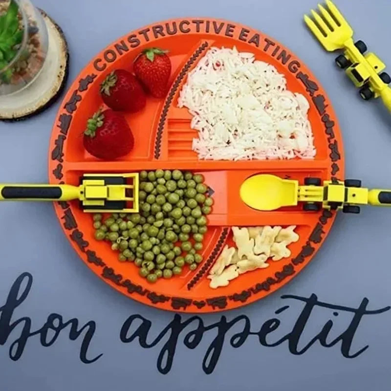 Construction Dinner Set™ - Nooit meer een strijd aan tafel - Creatieve Bestekset