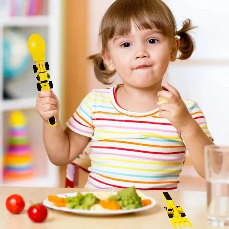 Construction Dinner Set™ - Nooit meer een strijd aan tafel - Creatieve Bestekset