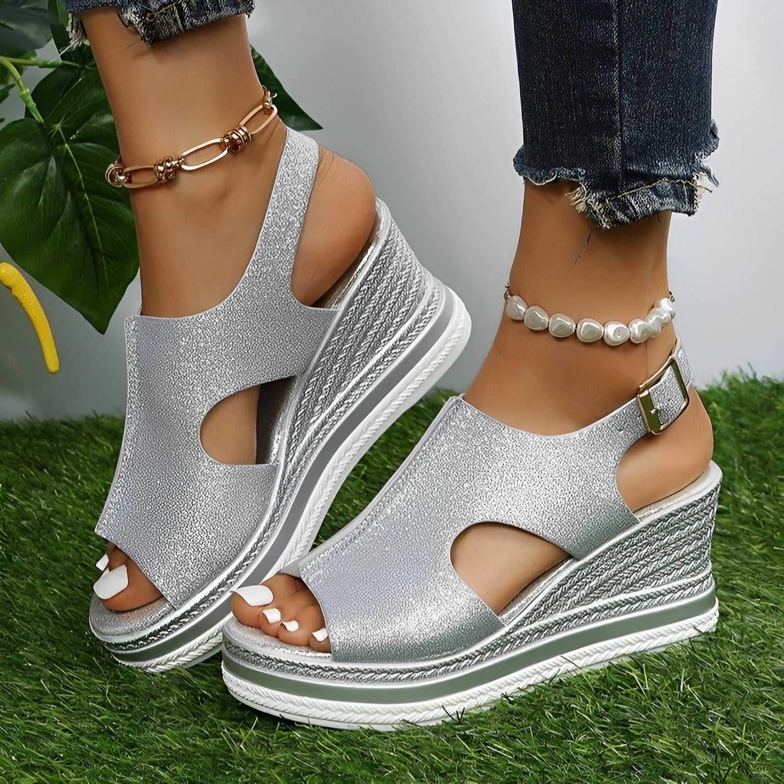 Mellie® | Casual Open Toe Wedge Sandalen