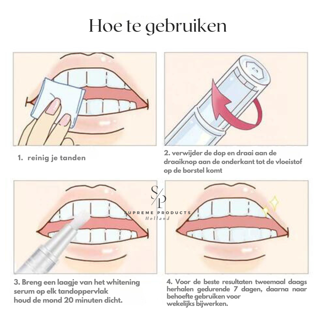 Supreme White™ 1+1 GRATIS! Tandenbleekpen voor een mooi en gezond gebit!