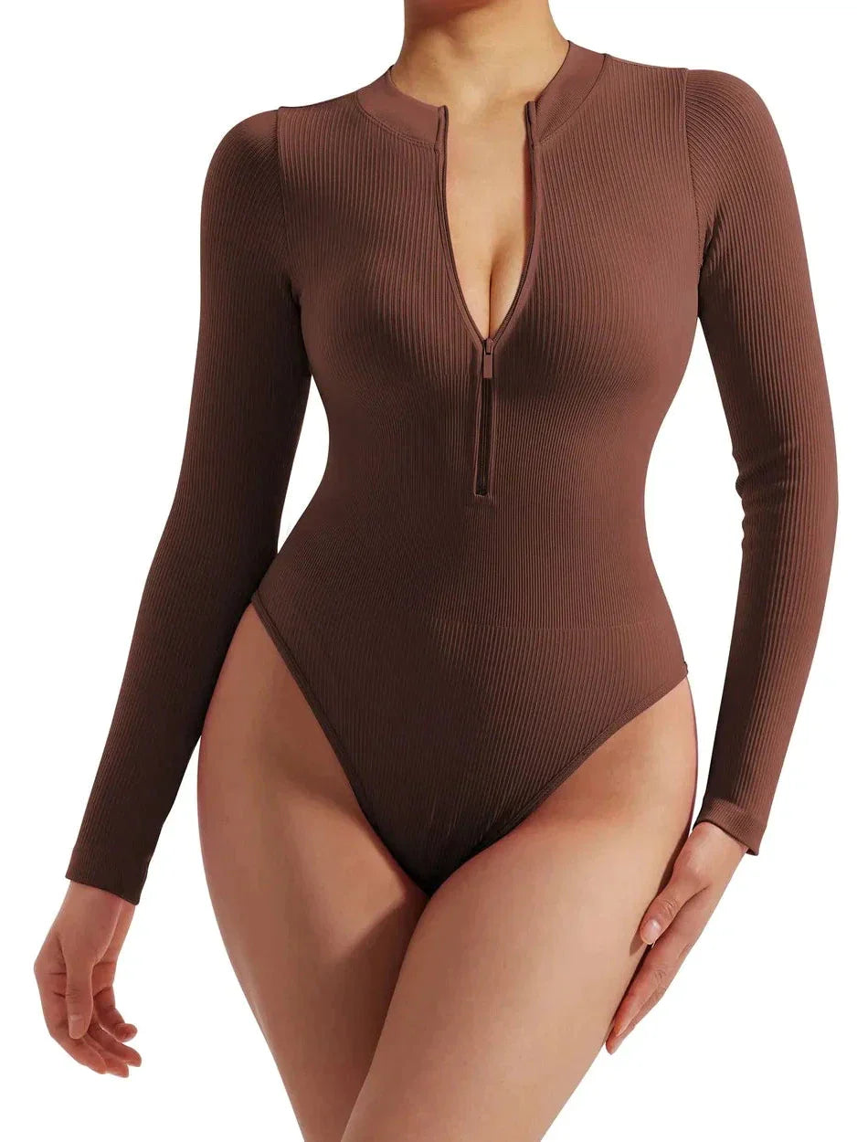 Livia | Bodysuit Naadloze Elegantie Lange Mouw