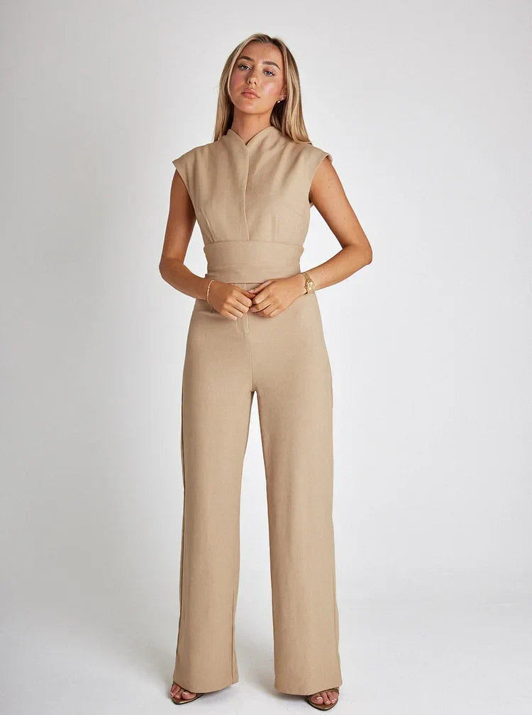 Bregje™ - Mouwloze Jumpsuit Met Wijde Benen