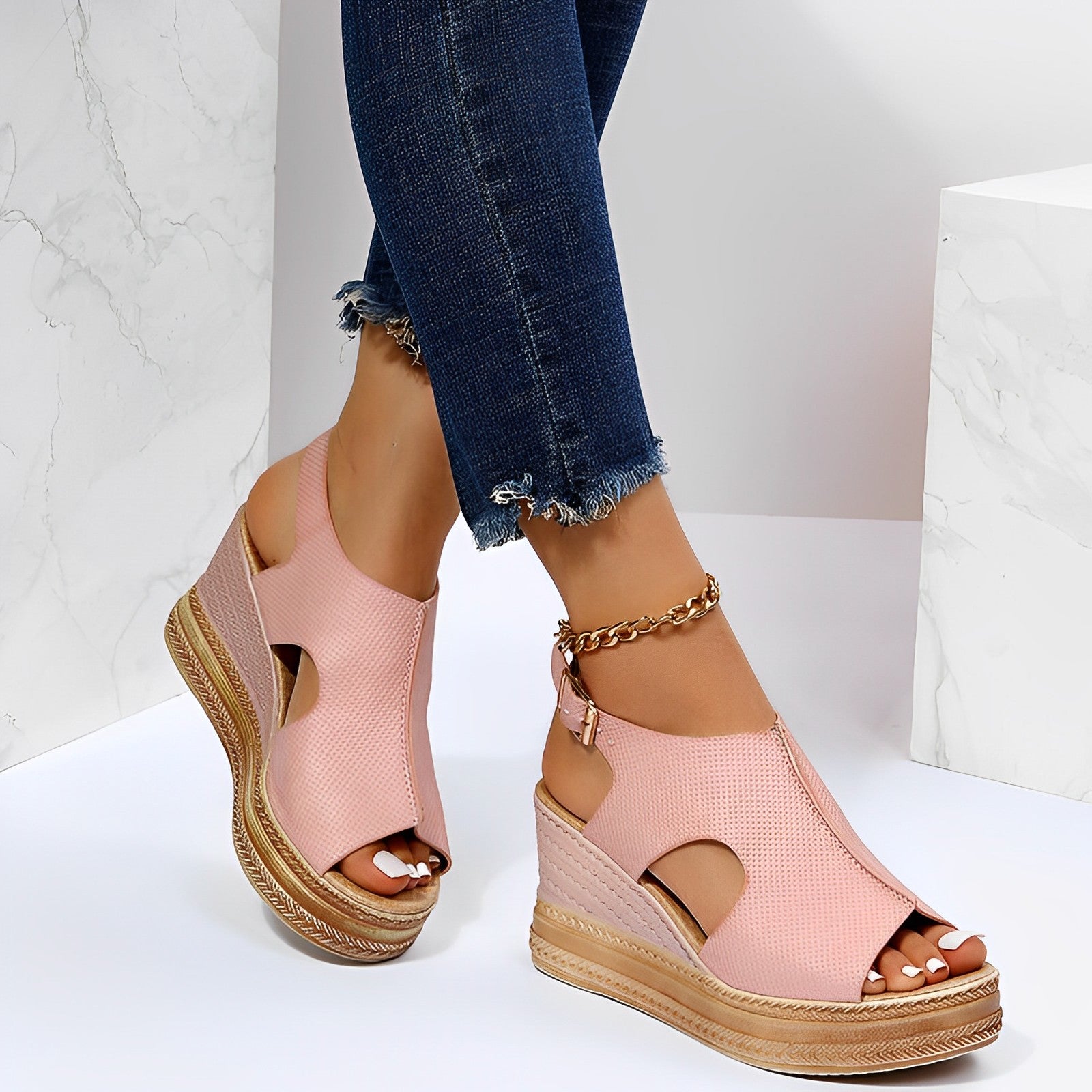 Mellie® | Casual Open Toe Wedge Sandalen