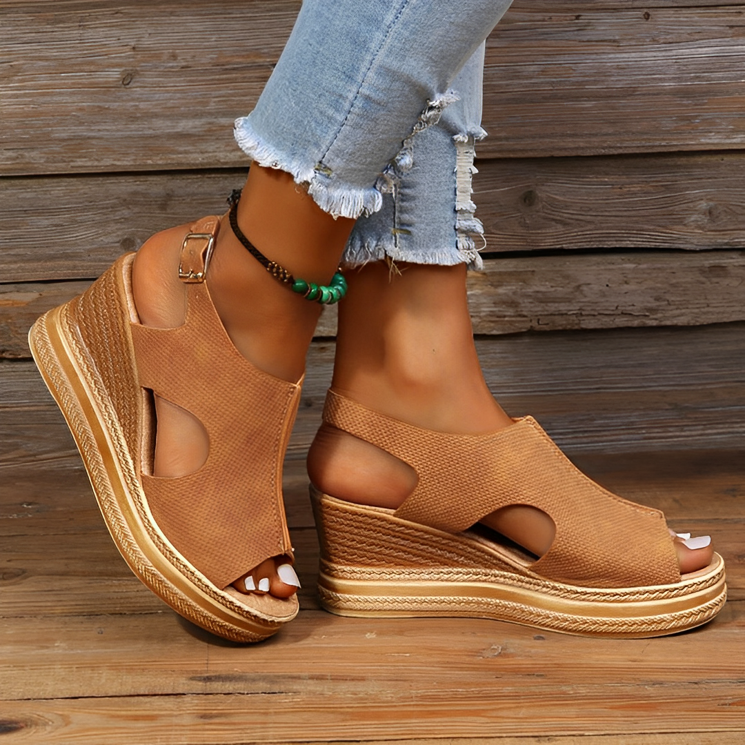 Mellie® | Casual Open Toe Wedge Sandalen