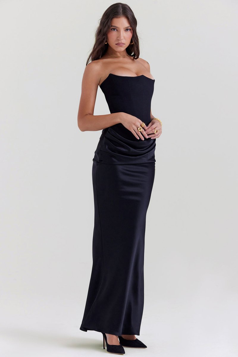 Milou™ - Elegante Strapless Jurk Middernacht