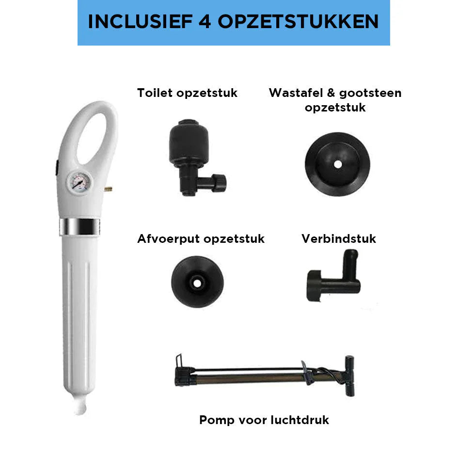 Drain Defender® 3.0 - Professionele Toilet ontstopper + 4 opzetstukken